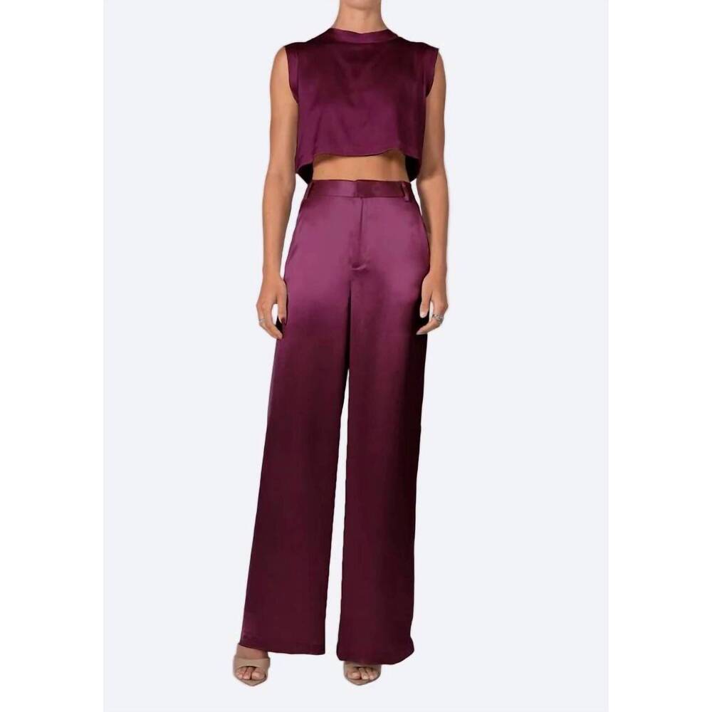 NEW NONCHALANT LABEL esme wide leg pant in plum